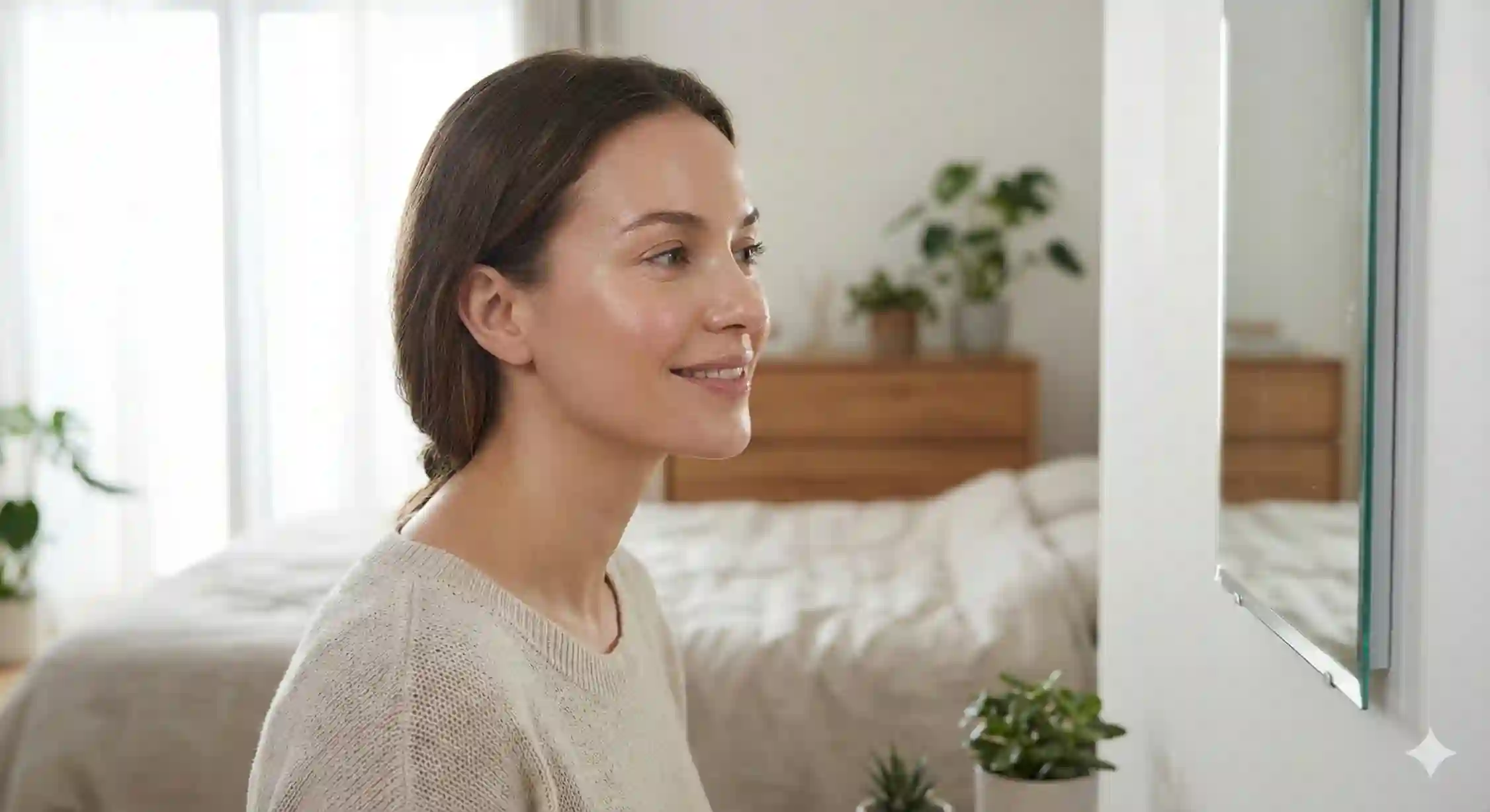 آرایش طبیعی و درخشان با استفاده از کرم پودر نارس نچرال ردیانت روی پوست خشک.