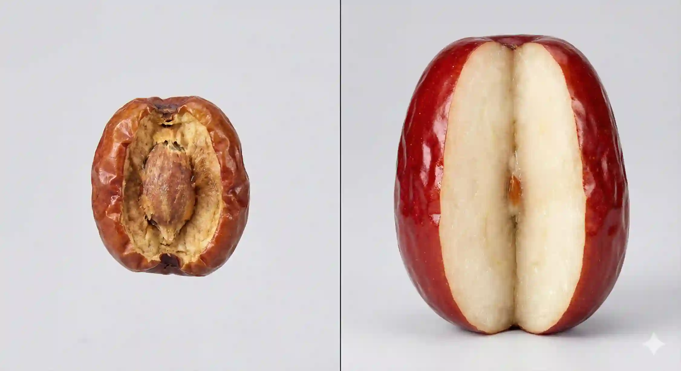 مقایسه اندازه و کیفیت میوه نهال عناب پیوندی اصلاح شده با عناب بذری معمولی.